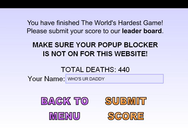 Worlds hardest game 4. This Live Video has finished 0000000.